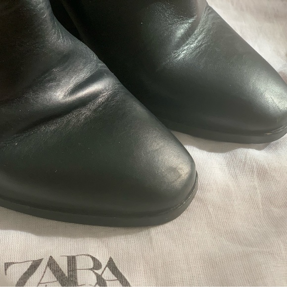 ZARA Black Leather Boots - Picture 5 of 8